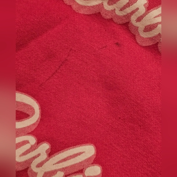 Barbie‎ All Over Logo Pink Crewneck Sweatshirt Women's Size L - Picture 3 of 5